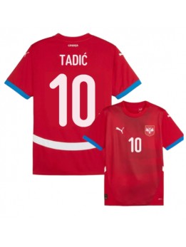 Serbien Dusan Tadic #10 Heimtrikot EM 2024 Kurzarm